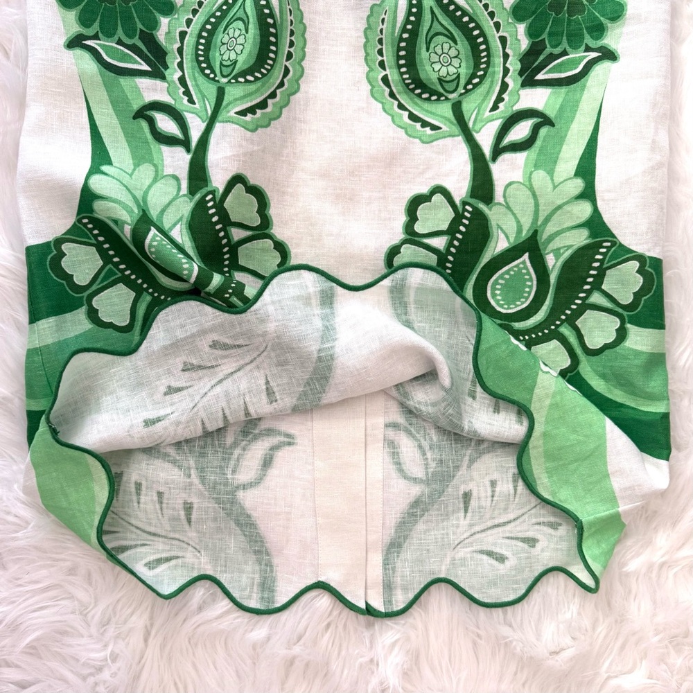FARM Rio Color Festival Linen Midi Skirt, Green, NWT 🇧🇷 - Picture 13 of 16